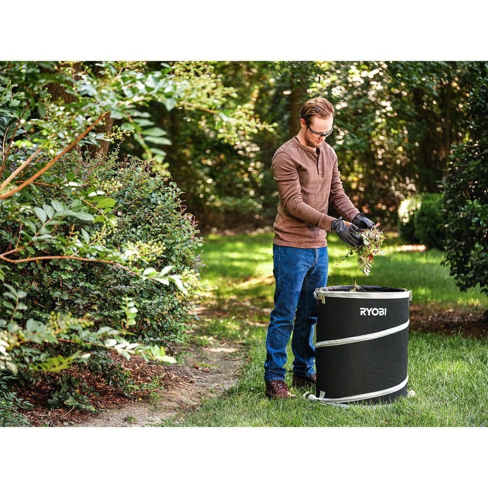 RYOBI 40V HP Brushless 850 CFM Whisper Series Blower with (2) 8.0 Ah Batteries, Rapid Charger and Lawn and Leaf Bag RY40HPLB02K-AC04313