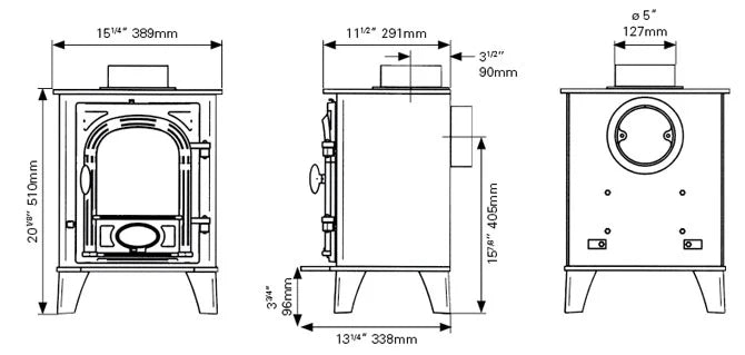 Stovax Stockton 3 Wood Burning / Multifuel Ecodesign Stove